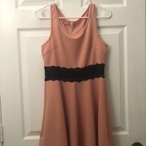 Coral Dress with Lace.